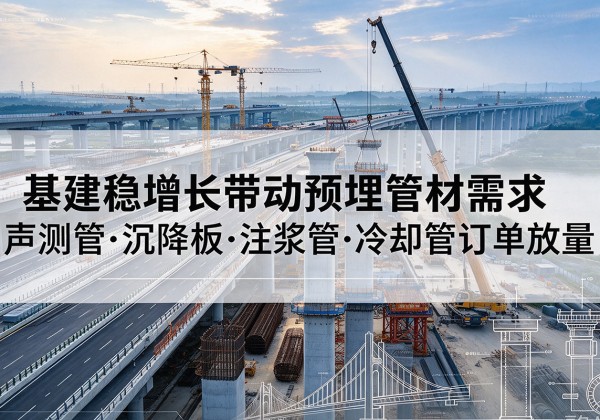 九龙基建稳增长带动预埋监测管材需求，声测管、沉降板、注浆管订单持续放量