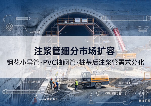 九龙注浆管细分市场扩容，隧道钢花小导管、PVC 袖阀管、桩基后注浆管需求分化